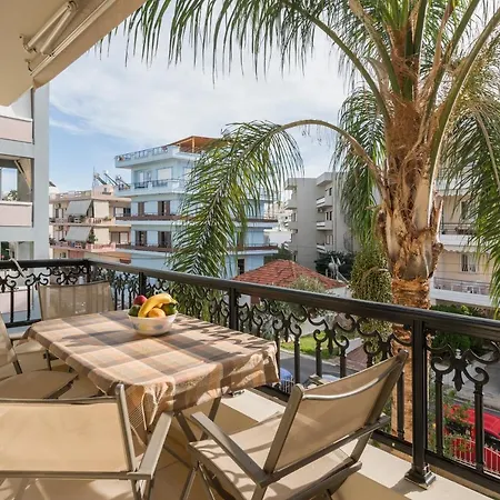 Luxury Coastal Retreat, Mountain View Balcony With Palm Trees & Parking La Canea